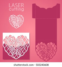 Vector Die Laser Cut Envelope Template Stock Vector (Royalty Free ...