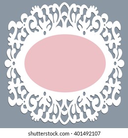 Vector die laser cut wedding card template. Wedding invitation card mockup