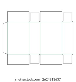 Vektordielinedesign der Verpackungsbox für Produkt auf weißem Hintergrund