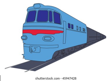 vector diesel locomotive or train on white background