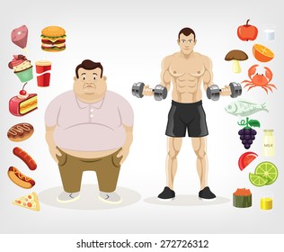 Vector diet flat illustration
