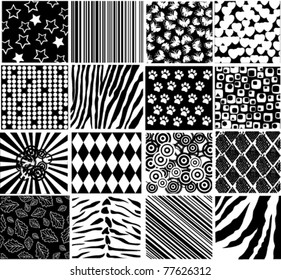 vector different black patterns