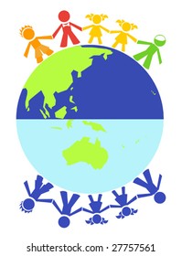 Vector different children around the world