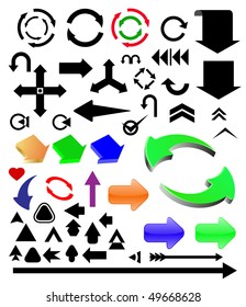 vector different color arrows set