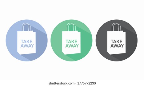 Vector Diferentes Colores Eliminar conjunto de iconos de la bolsa. Juego de signos de la bolsa de papel.