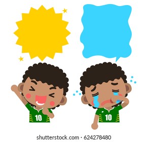 Vector Different Emotion of Football player, Winning and Losing.
