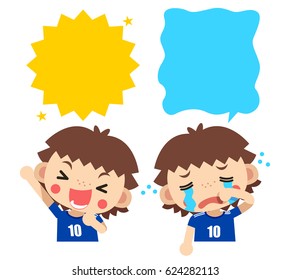 Vector Different Emotion of Football player, Winning and Losing.