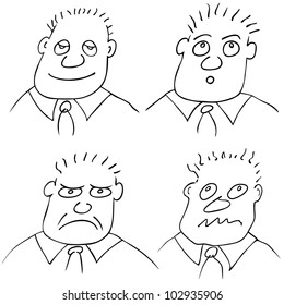 Vector different facial expressions
