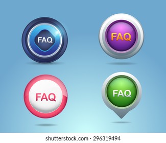Vector Different Frames FAQ, Contact Icons, Buttons Template
