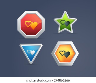 Vector Different Frames Icons, Buttons  Template