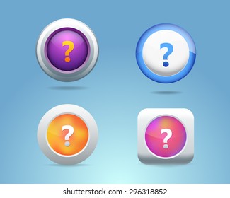 Vector Different Frames Question Mark, Contact Icons, Buttons Template