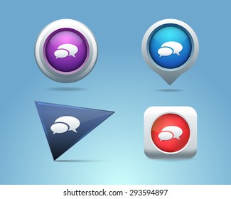 Vector Different Frames Support, Chat Icons, Buttons Template