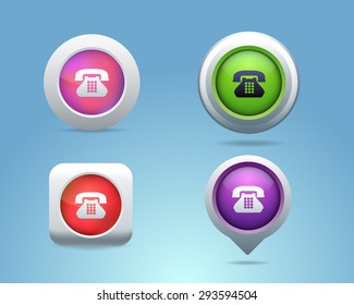Vector Different Frames Telephone Icons, Buttons Template