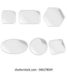 Vector Different Grey Stickers Set Isolated on White Background