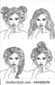 vector different hairstyles for each day