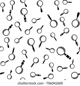 Vector Different Magnifying Glass Icons Seamless Pattern Isolated on White Background
