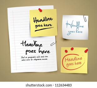 vector of different notepads and papers