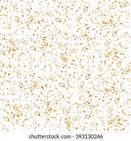 Vector Different Orange Confetti Isolated On White Background. Sharp Particles Pattern