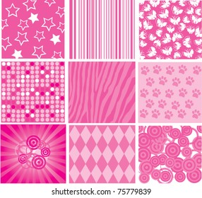 vector different pink patterns