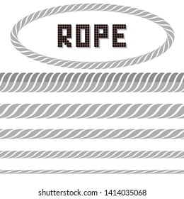 Vector Different Rope Set with Oval Frame on White Background