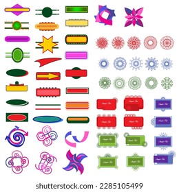 vector different set of labels and stickers with different shapes and designs for any use. blank sticker template