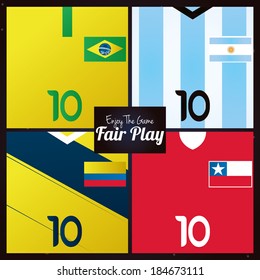 Vector Different Soccer Uniforms Illustration Editable