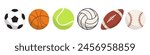 Vector different sport ball collection. Balls isolated on white.