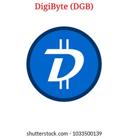 Vector DigiByte (DGB) digital cryptocurrency logo. DigiByte (DGB) icon. Vector illustration isolated on white background.