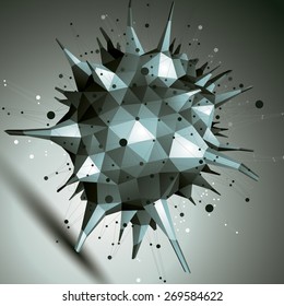Vector digital 3d abstraction, lattice geometric polygonal element, perspective wireframe object.