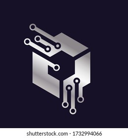 Vector digital abstract logo. Company identity. EPS 10