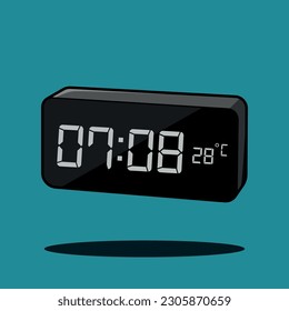 Vector digital alarm clock design with a commercial use license for all uses