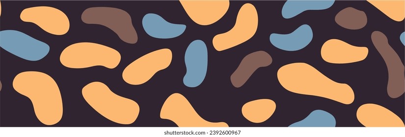 Vector. Digital art. Abstract Colorful Groovy background design. Hand drawing stripe wavy pattern background. Colorful round shapes. Seamless.