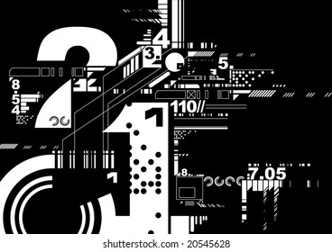 vector of digital background in black