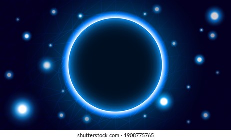 Vector of digital background with circle blue light.