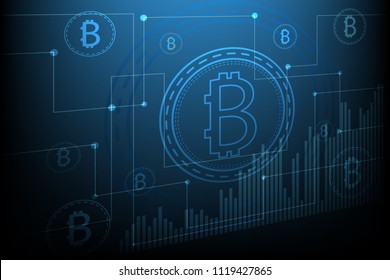 Vector Digital Bitcoin Crypto currency Blockchain.