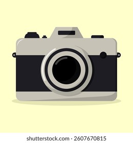 Vector digital camera in flat design style
