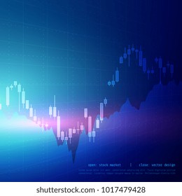 vector digital candle stick graph design for stock market