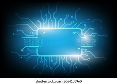 Vector digital circuit message number two thousand twenty-two for technology object pattern on vintage blue background, Circuit Number digital new year 2022 concept.