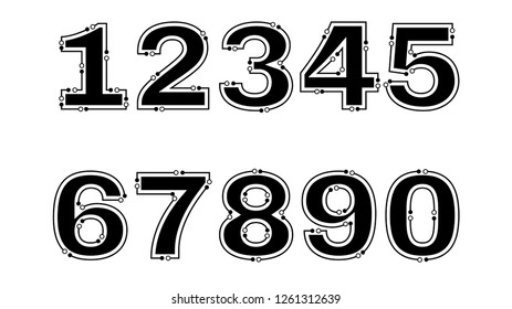 Vector digital circuit with text 2019 for technology background, Circuit Number digital concept.
