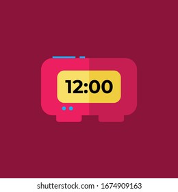 Vector del icono del reloj digital en estilo plano