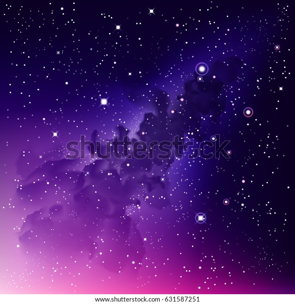 ベクターデジタルカラフルイラスト 占星術の紫の背景 明るい背景に外部空間 紫色の夜空が見えた 星 水彩ピンクの銀河 天の川 星雲 宇宙塵 パス のベクター画像素材 ロイヤリティフリー