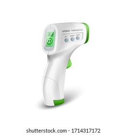 Vector Digital Contactless Electronic Thermometer, Non-contact Infrared Thermography, Body Temperature Safety, Health Care, Epidemic Prevention Concept