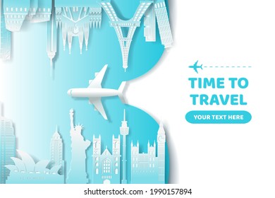 Vector digital craft of the world landmark, travel and tourism concept. Eps 10 vector.