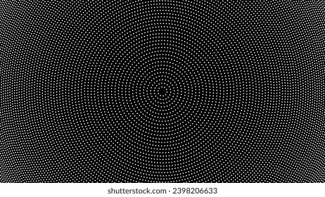 Vector Digital Disk with Dots. Circular Ripple Wave. Big Data Concept. Wave Effect. Vector Illustration.