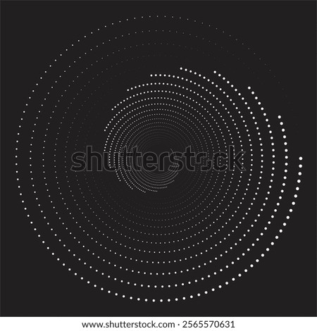 Vector digital disk with dots Futuristic black and white circular wave The concept of big data The wave effect vector background