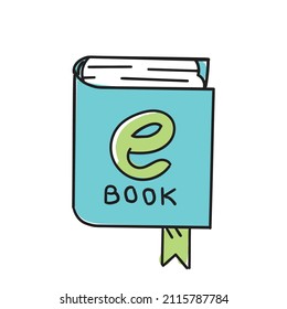 Ilustración del libro electrónico digital vectorial, icono del logotipo.