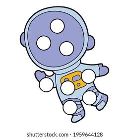 Vector digital educational game with cartoon character for toddlers:  patches or dot marker pages