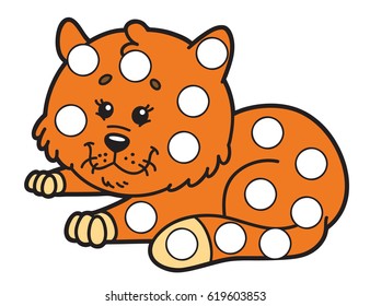 Vector digital educational game for toddlers: plasticine patches or dot marker pages to develop fine motor skills