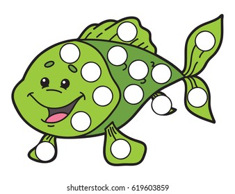 Vector digital educational game for toddlers: plasticine patches or dot marker pages to develop fine motor skills