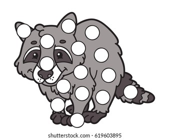 Vector digital educational game for toddlers: plasticine patches or dot marker pages to develop fine motor skills